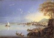 Louis Bleuler Seen city of Neuchatel oil on canvas